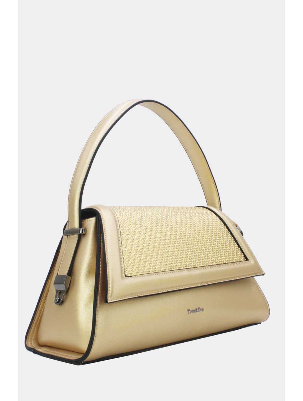 Sac Porté Épaule à Rabat Tressé 25B-6240-Dorée — vue 2