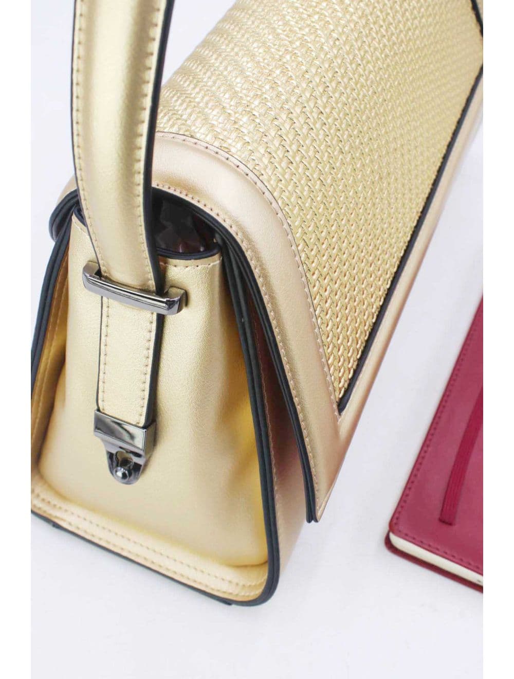 Sac Porté Épaule à Rabat Tressé 25B-6240-Dorée — vue 5