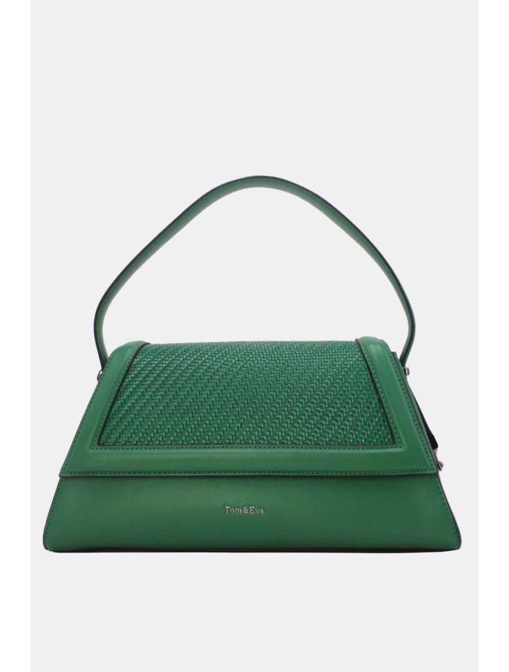Sac Porté Épaule à Rabat Tressé 25B-6240-Vert