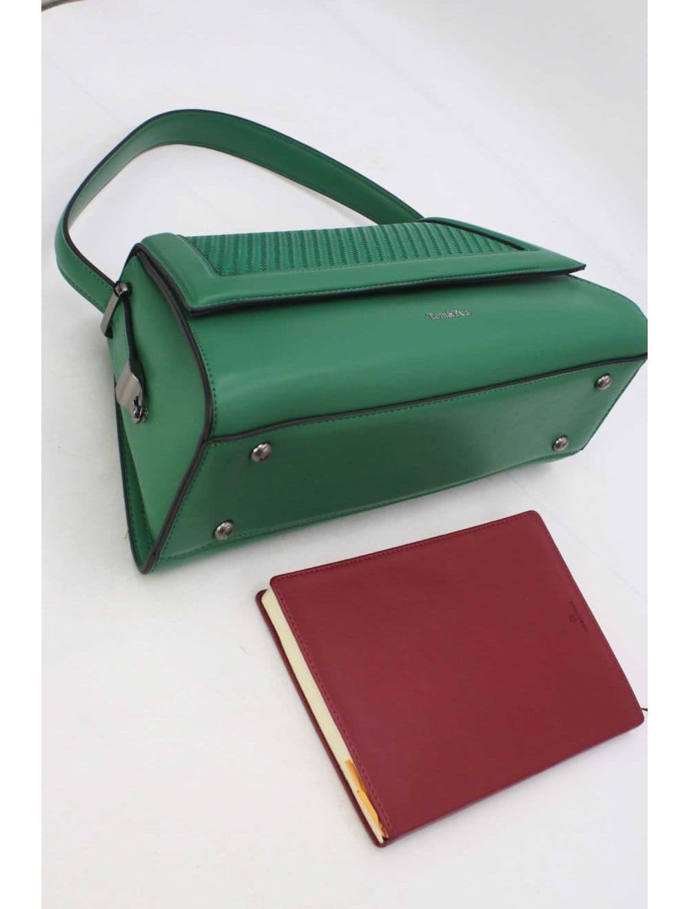 Sac Porté Épaule à Rabat Tressé 25B-6240-Vert — vue 4