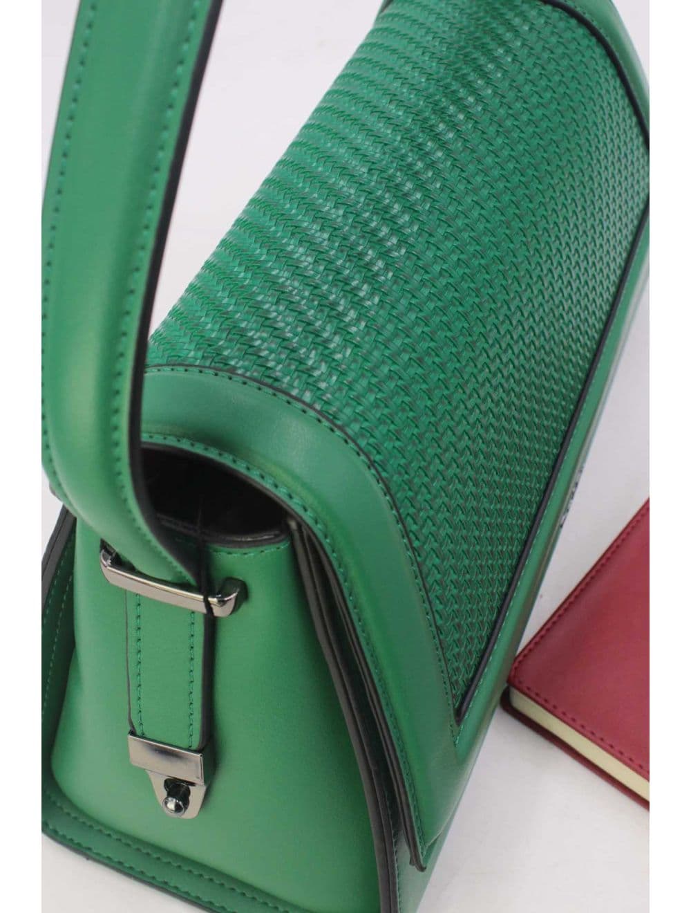 Sac Porté Épaule à Rabat Tressé 25B-6240-Vert — vue 5