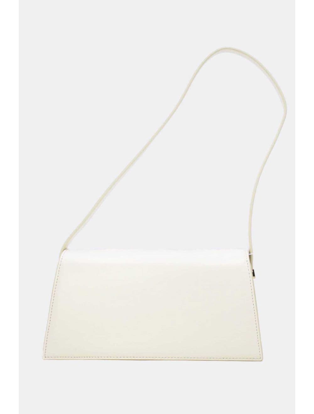 Sac Baguette Porté Épaule Effet Cuir Lisse Minimaliste 25P-6357-Blanc — vue 3
