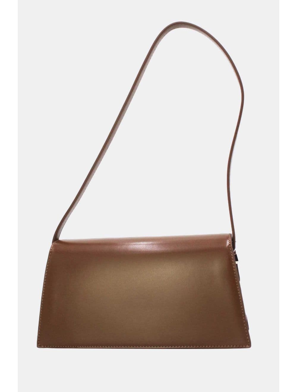 Sac Baguette Porté Épaule Effet Cuir Lisse Minimaliste 25P-6357-Café — vue 3