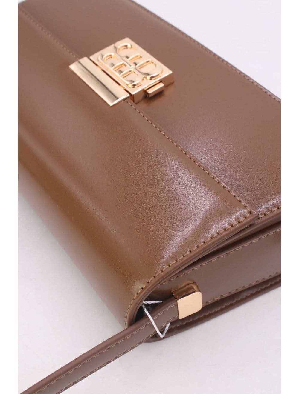 Sac Baguette Porté Épaule Effet Cuir Lisse Minimaliste 25P-6357-Café — vue 5