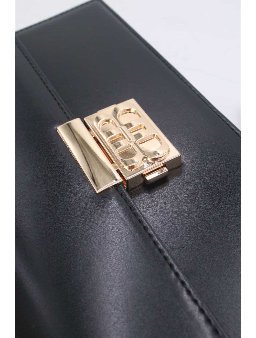 Sac Baguette Porté Épaule Effet Cuir Lisse Minimaliste 25P-6357-Noir — vue 5