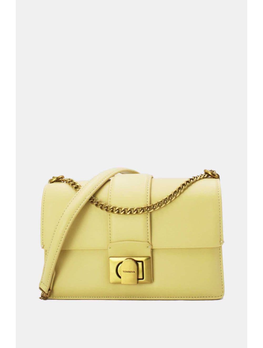 Sac à Bandoulière Effet Cuir Fermoir Bronze 25P-6340-Jaune — vue 3