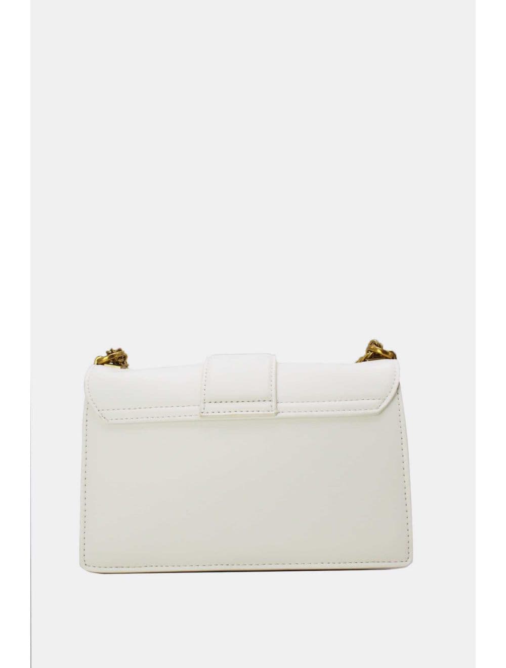 Sac à Bandoulière Effet Cuir Fermoir Bronze 25P-6340-Blanc — vue 3