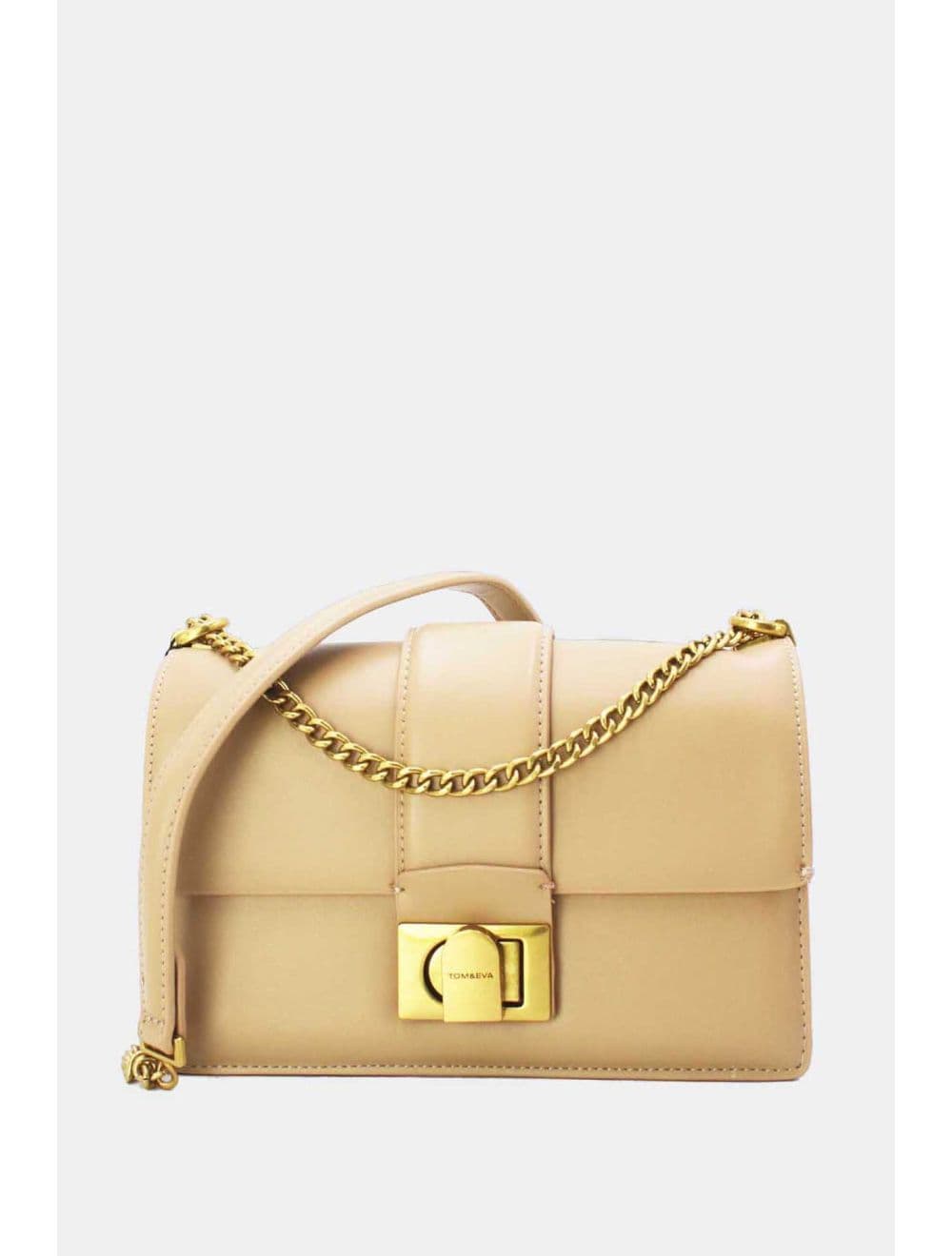 Sac à Bandoulière Effet Cuir Fermoir Bronze 25P-6340-Kaki