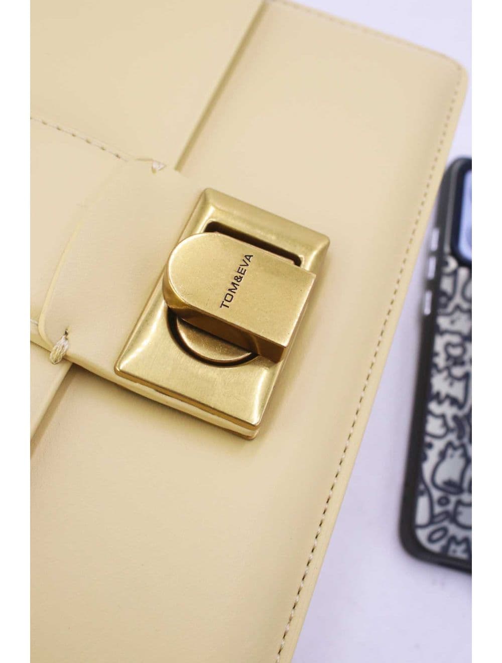 Sac à Bandoulière Effet Cuir Fermoir Bronze 25P-6340-Kaki — vue 5