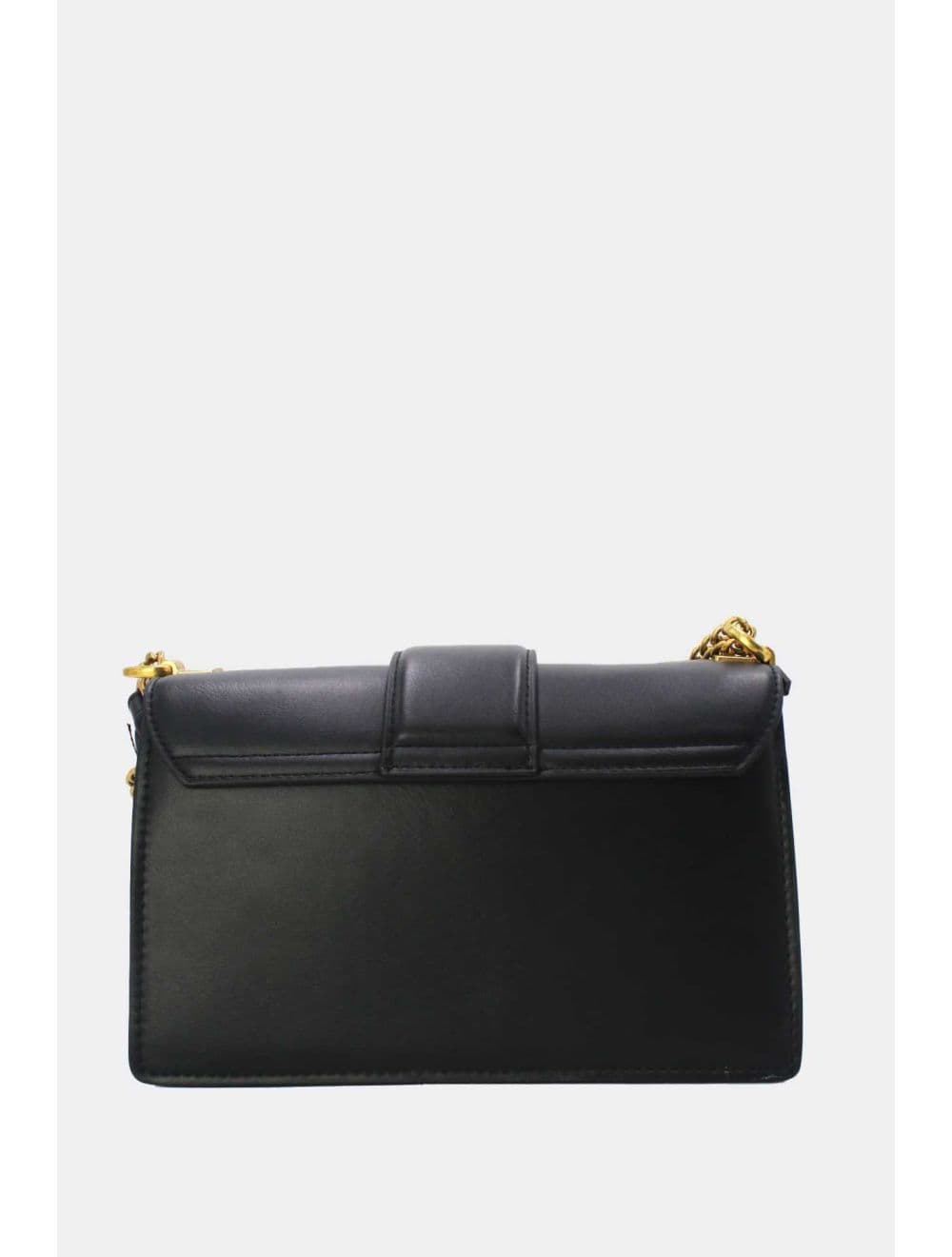 Sac à Bandoulière Effet Cuir Fermoir Bronze 25P-6340-Noir — vue 3