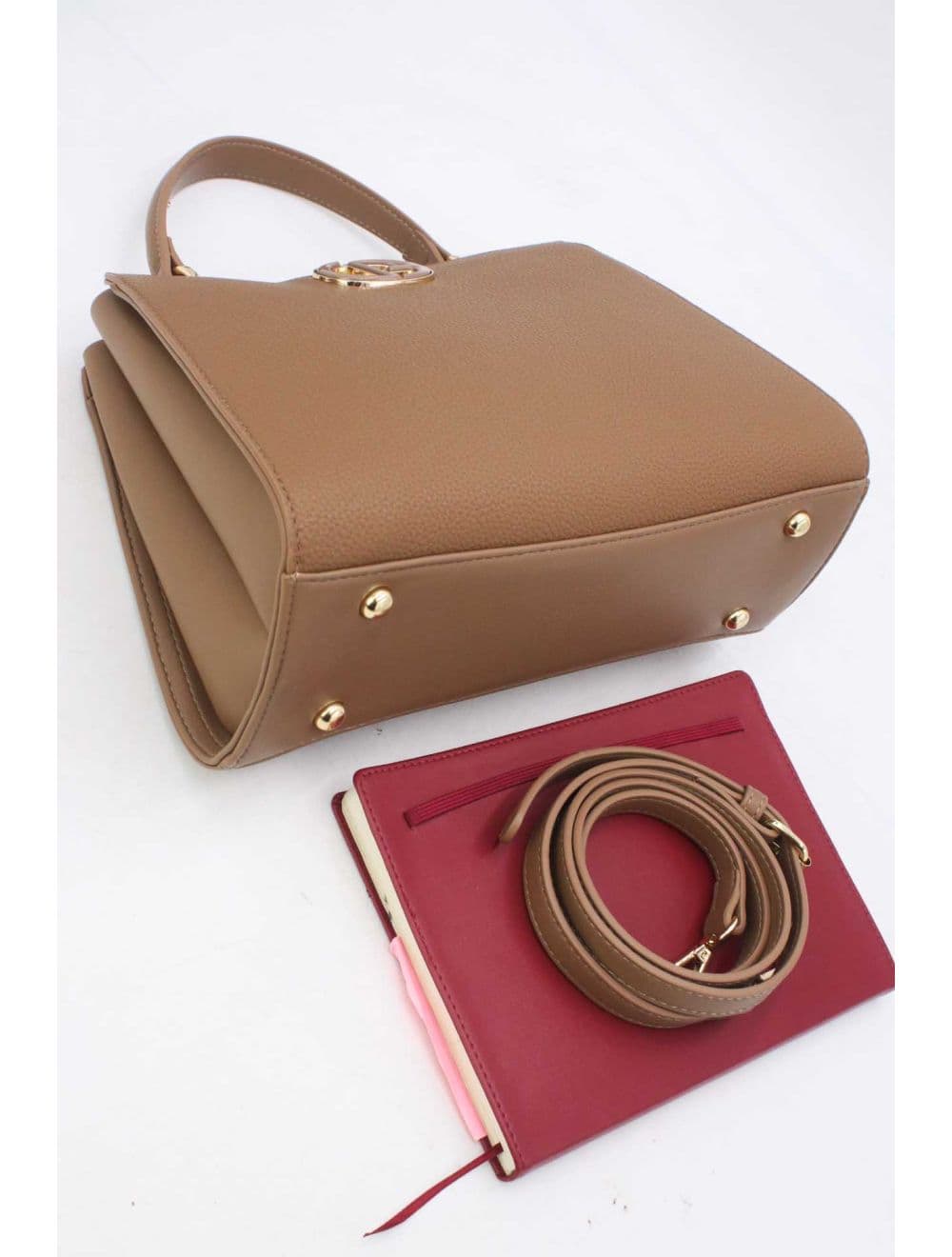 Sac à Main Effet Grainé RÉASSORT 25B-6225-Taupe — vue 4