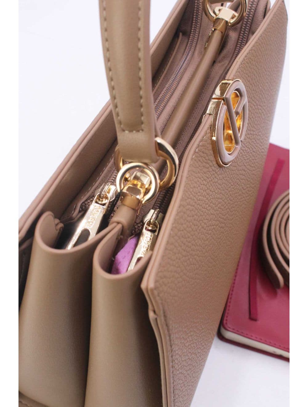 Sac à Main Effet Grainé RÉASSORT 25B-6225-Taupe — vue 5