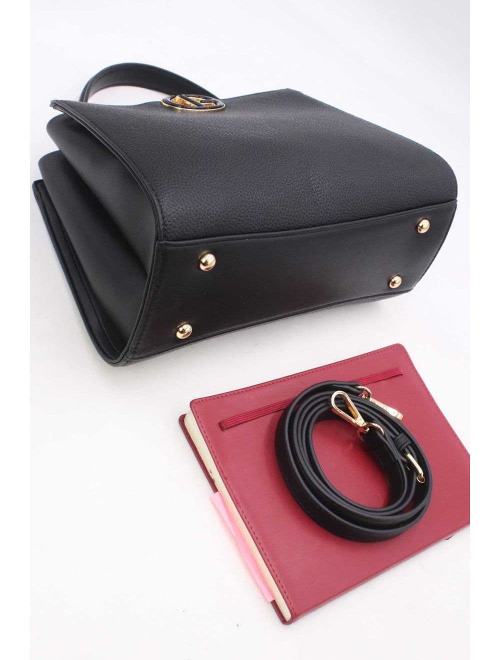 Sac à Main Effet Grainé RÉASSORT 25B-6225-Noir — vue 4