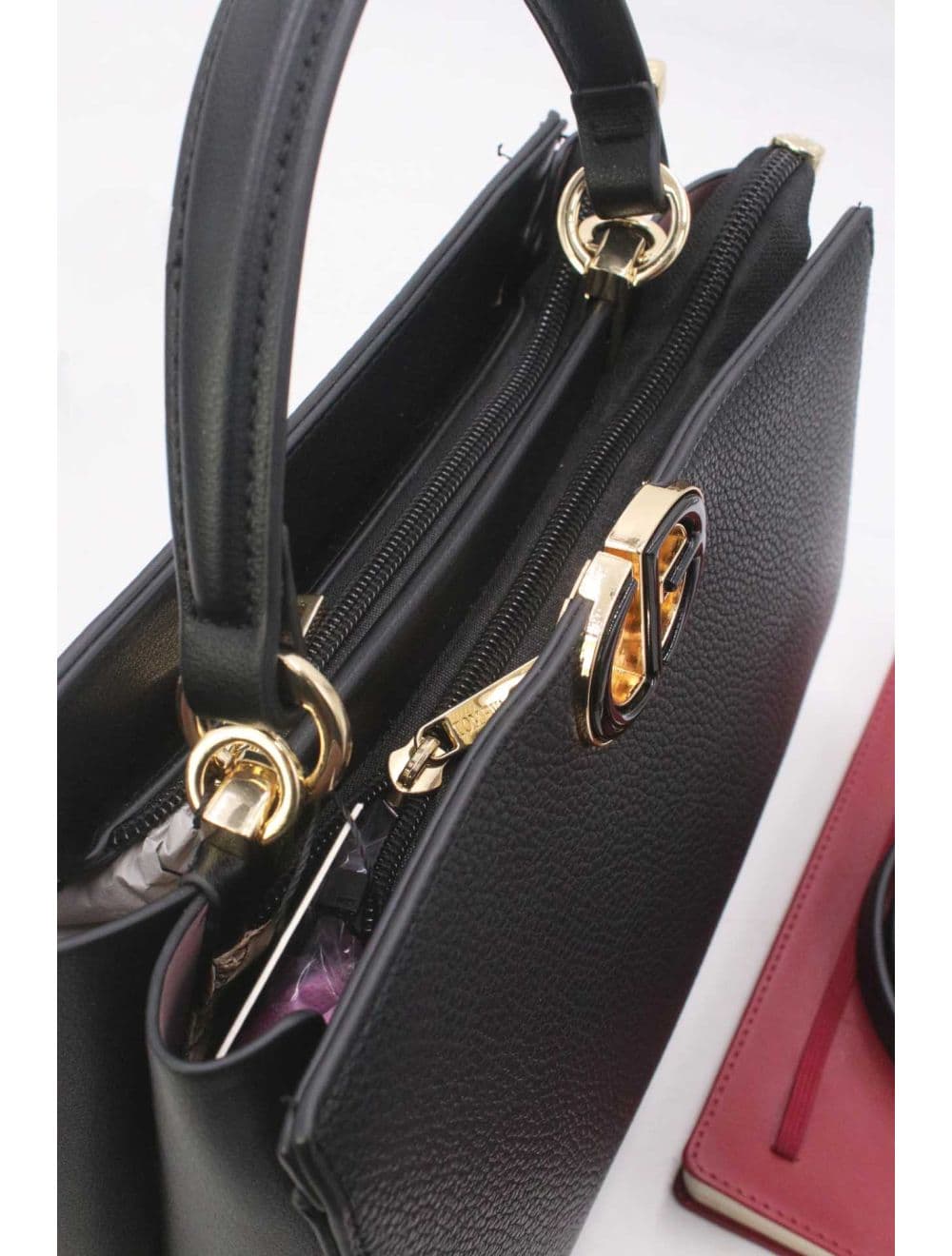 Sac à Main Effet Grainé RÉASSORT 25B-6225-Noir — vue 5