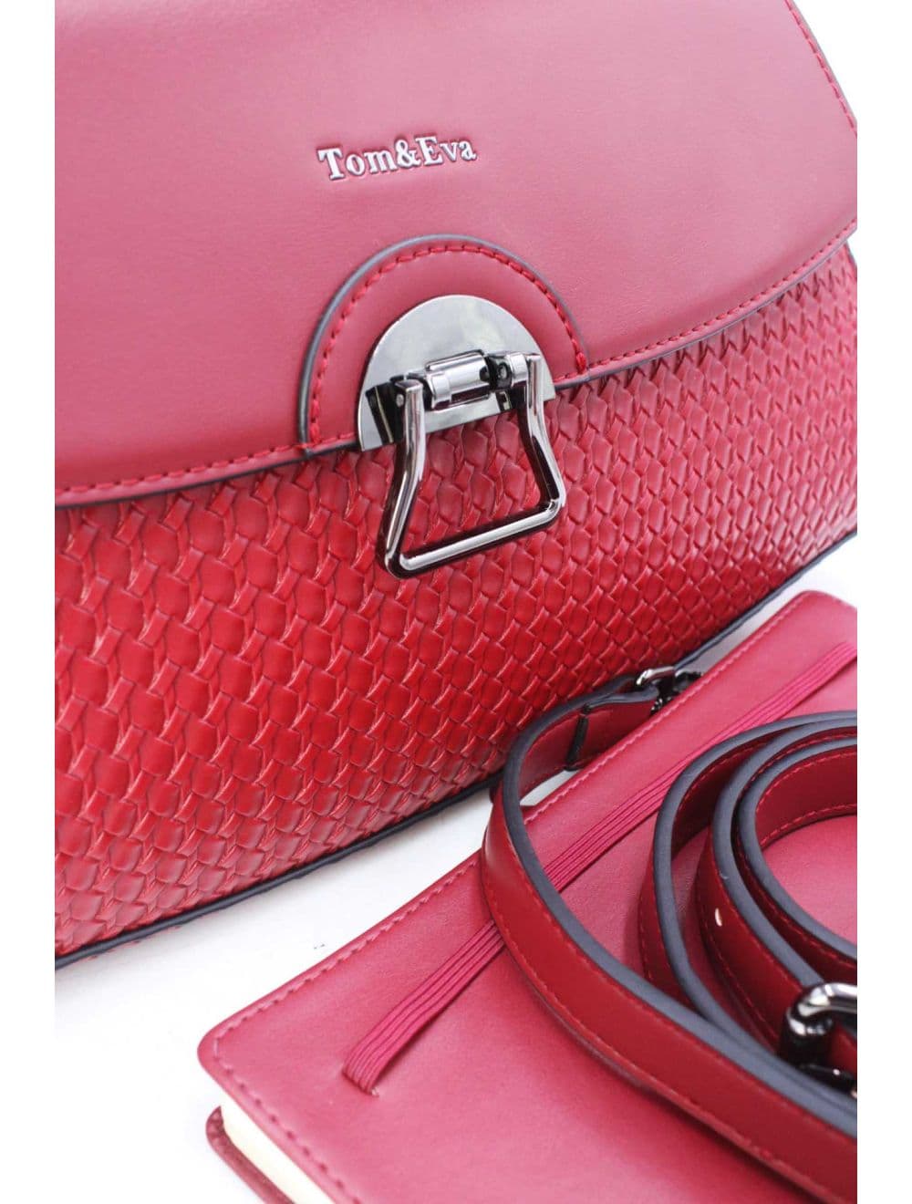Sac à Main Effet En Paille RÉASSORT 25B-6230-Burgundy — vue 5