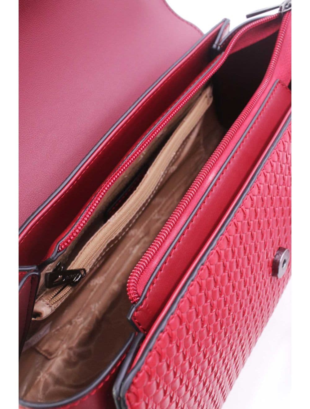 Sac à Main Effet En Paille RÉASSORT 25B-6230-Burgundy — vue 6