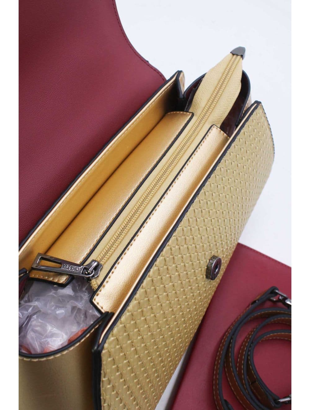 Sac à Main Effet En Paille RÉASSORT 25B-6230-Doré — vue 5