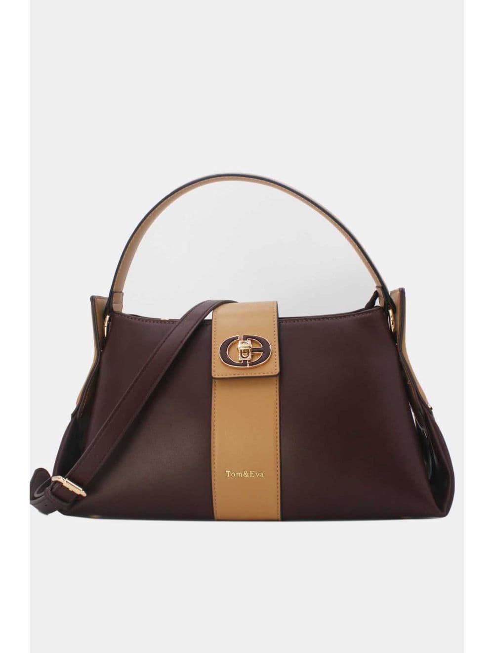 Sac à Main Languette Femme 25B-6295-Coffee/Apricot