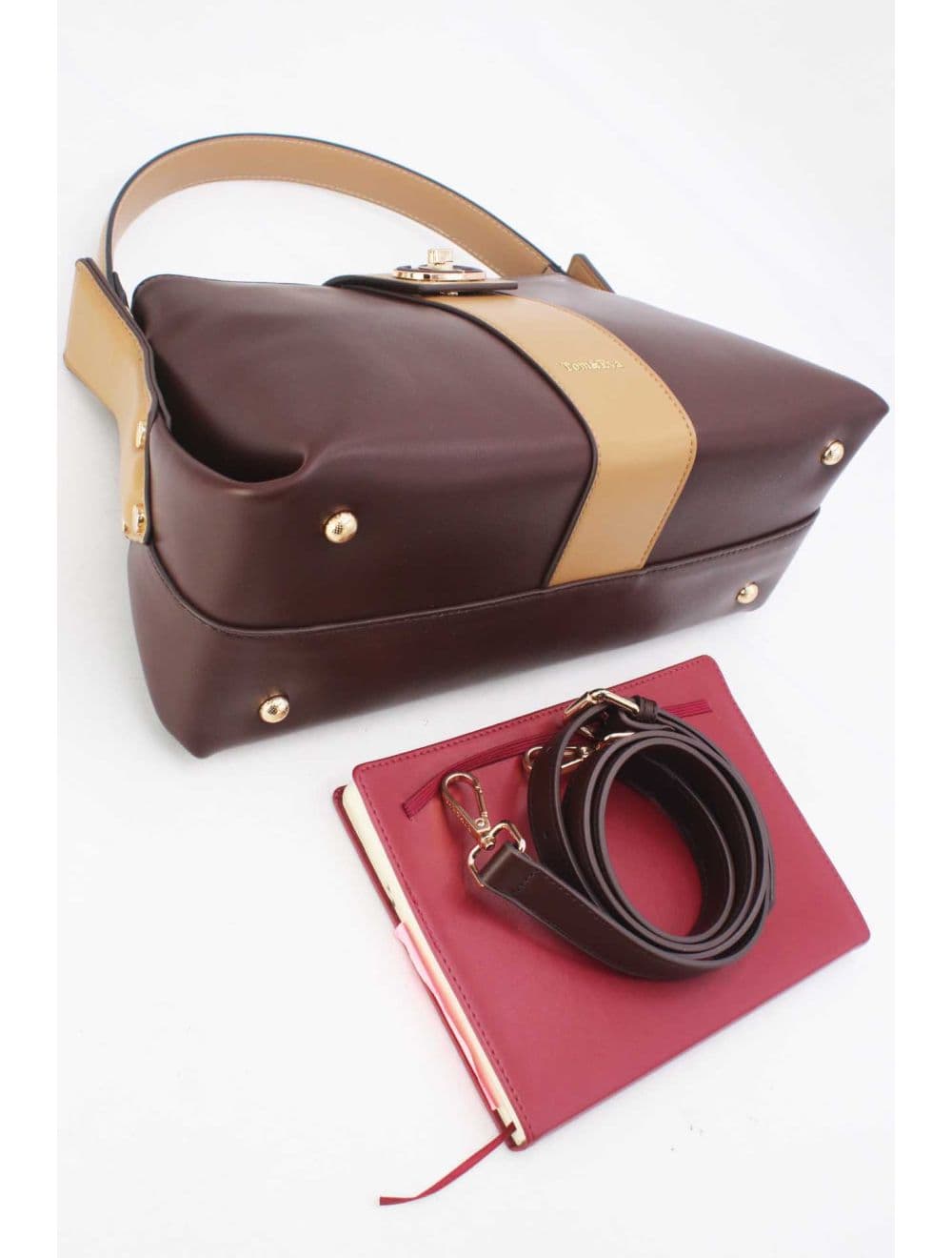 Sac à Main Languette Femme 25B-6295-Coffee/Apricot — vue 4