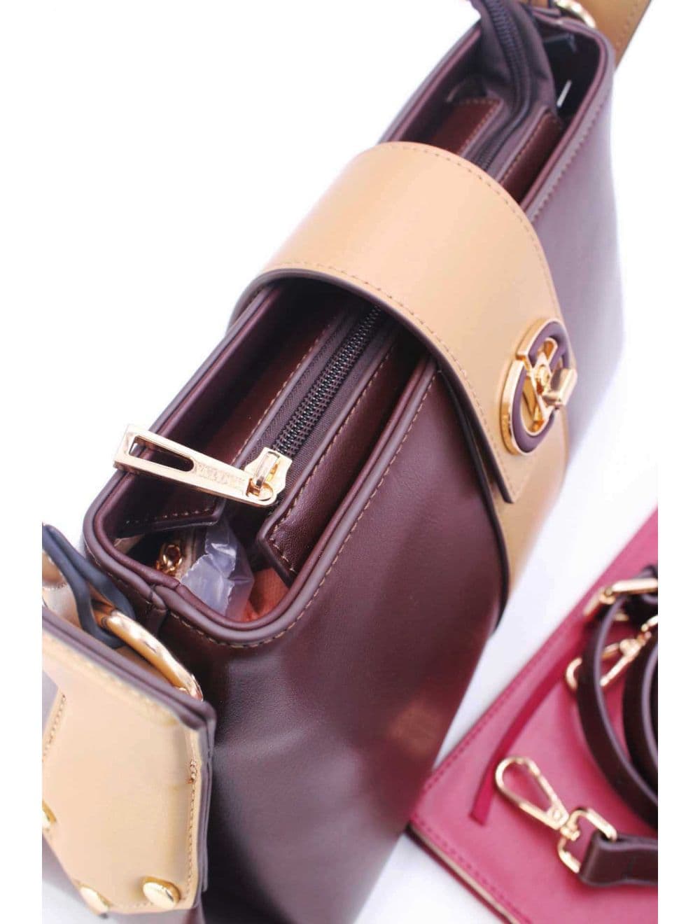 Sac à Main Languette Femme 25B-6295-Coffee/Apricot — vue 5