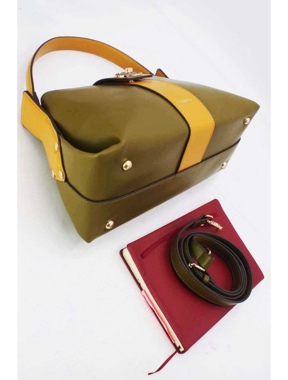 Sac à Main Languette Femme 25B-6295-Green/Yellow — vue 4