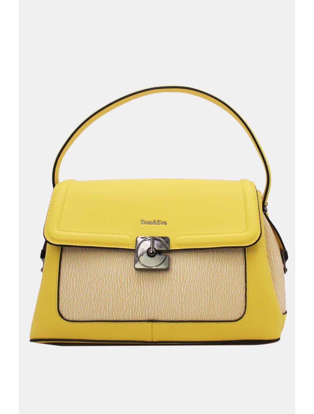 Sac Porté Épaule Bi-matière Femme 25B-6287-Jaune