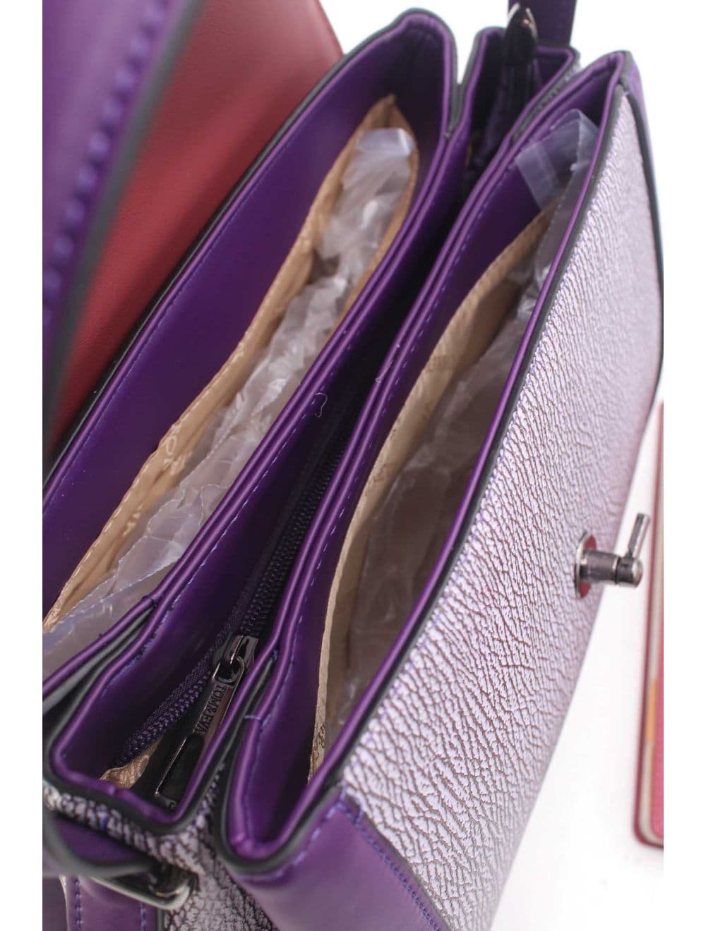 Sac Porté Épaule Bi-matière Femme 25B-6287-Violet — vue 5