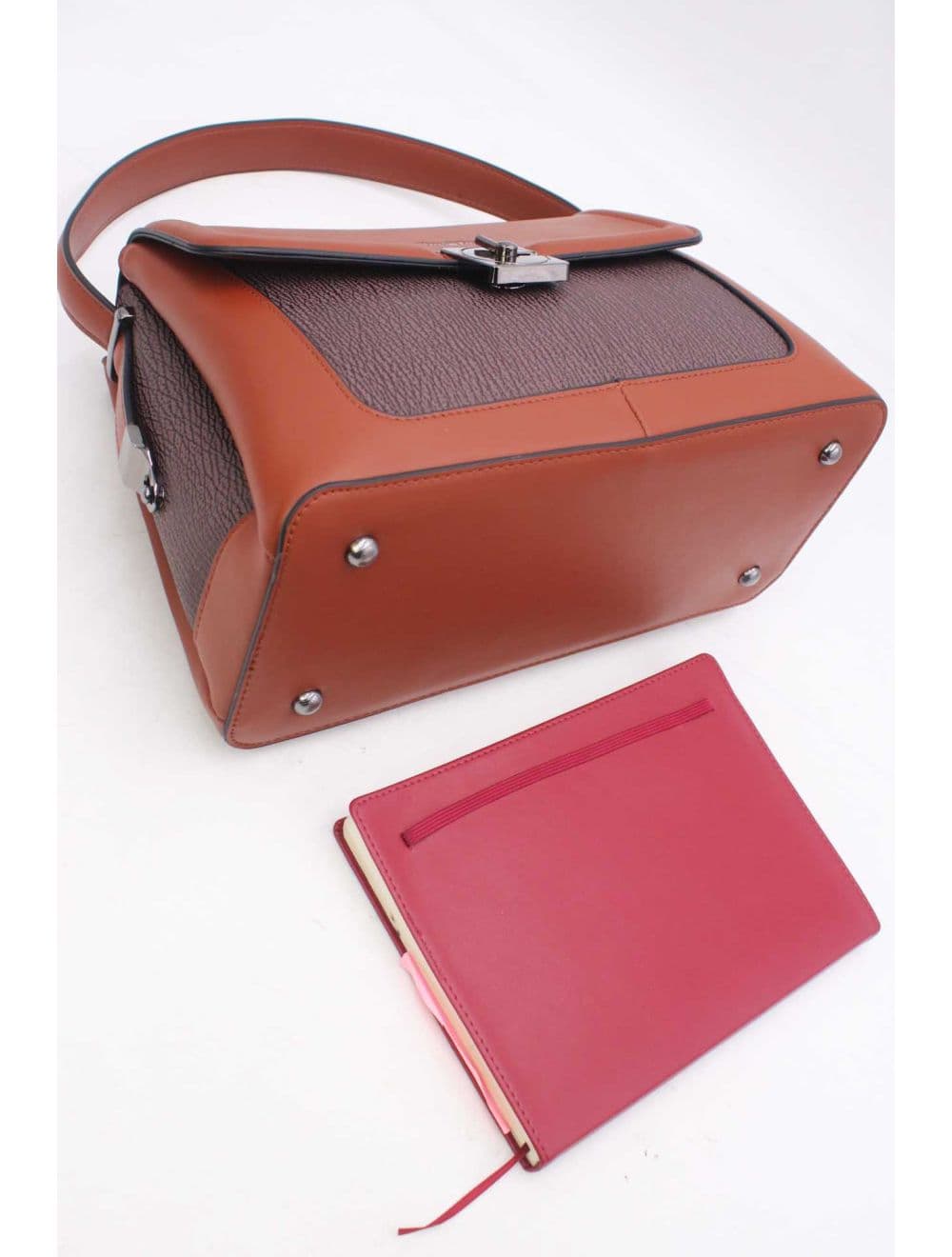Sac Porté Épaule Bi-matière Femme 25B-6287-Café — vue 4
