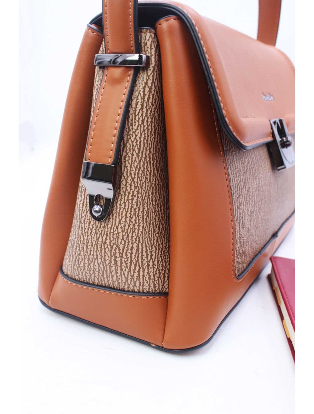 Sac Porté Épaule Bi-matière Femme 25B-6287-Marron — vue 5