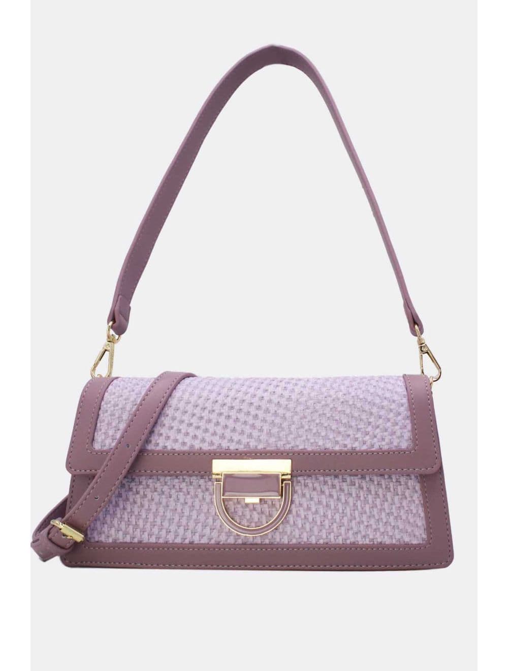 Sac Porté Épaule Effet En Paille 24P-6073-Violet