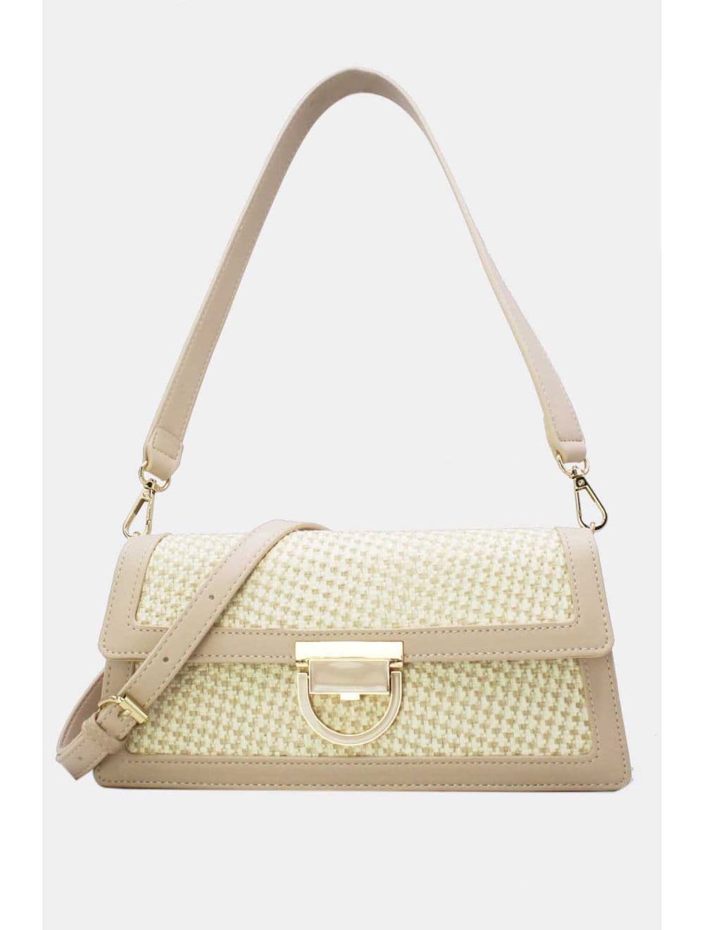 Sac Porté Épaule Effet En Paille 24P-6073-Beige