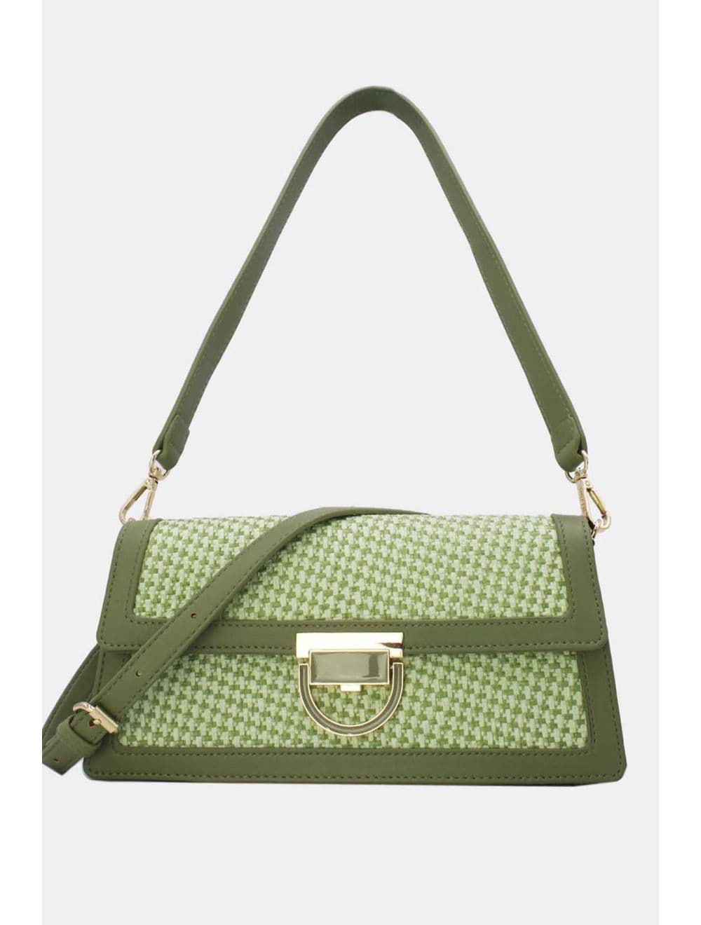 Sac Porté Épaule Effet En Paille 24P-6073-Vert