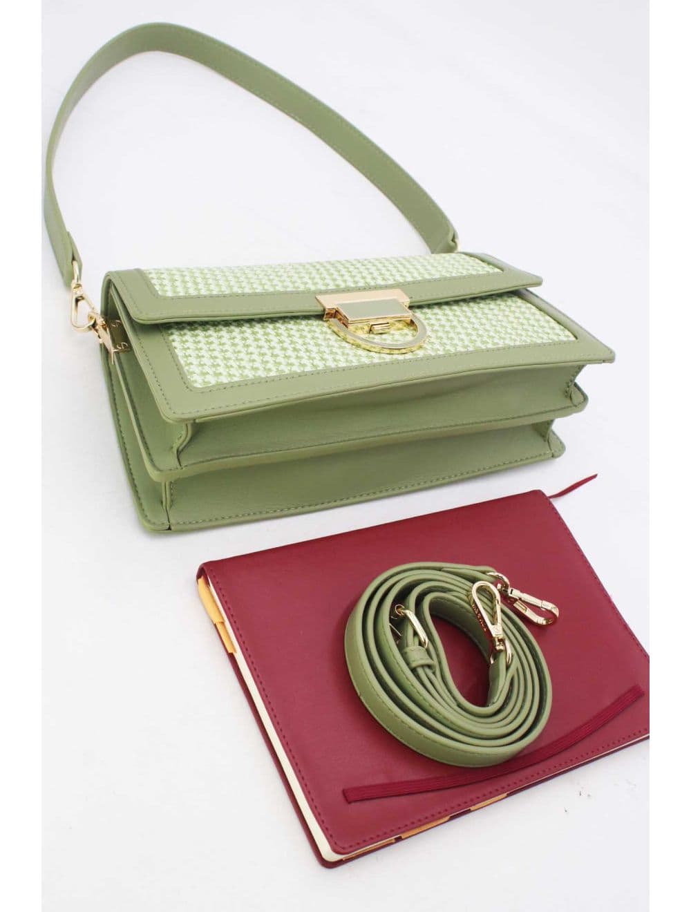 Sac Porté Épaule Effet En Paille 24P-6073-Vert — vue 4