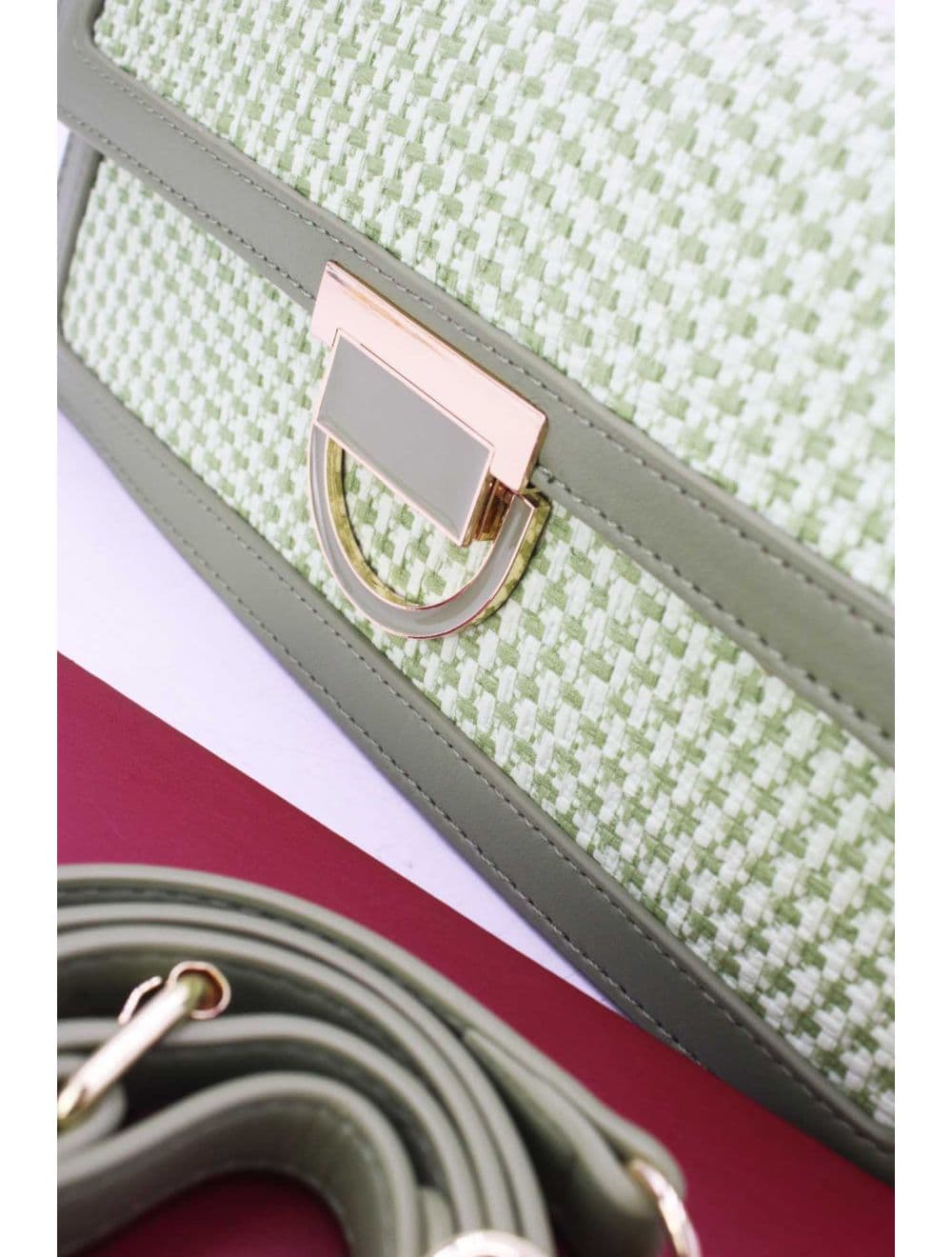 Sac Porté Épaule Effet En Paille 24P-6073-Vert — vue 5