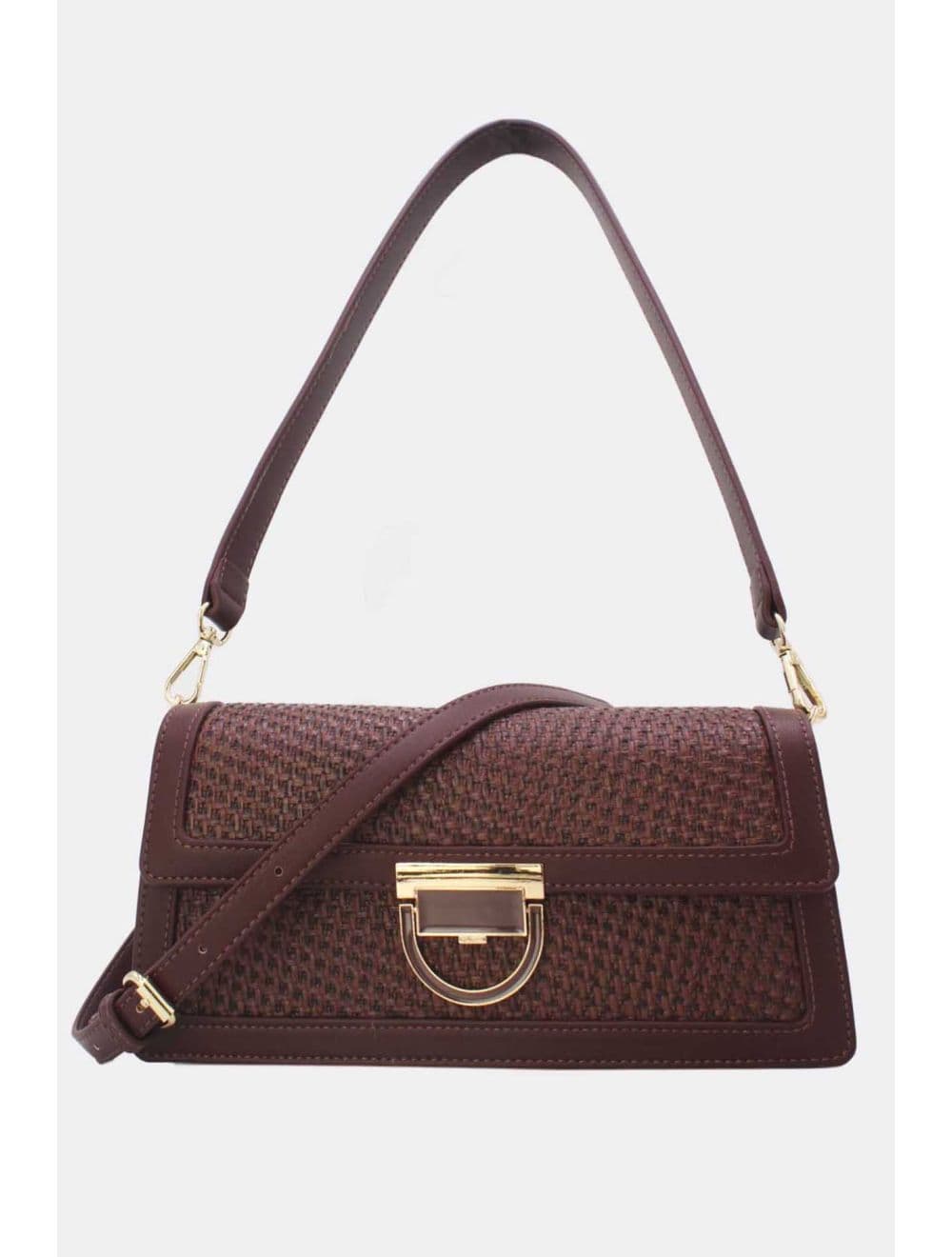 Sac Porté Épaule Effet En Paille 24P-6073-Café