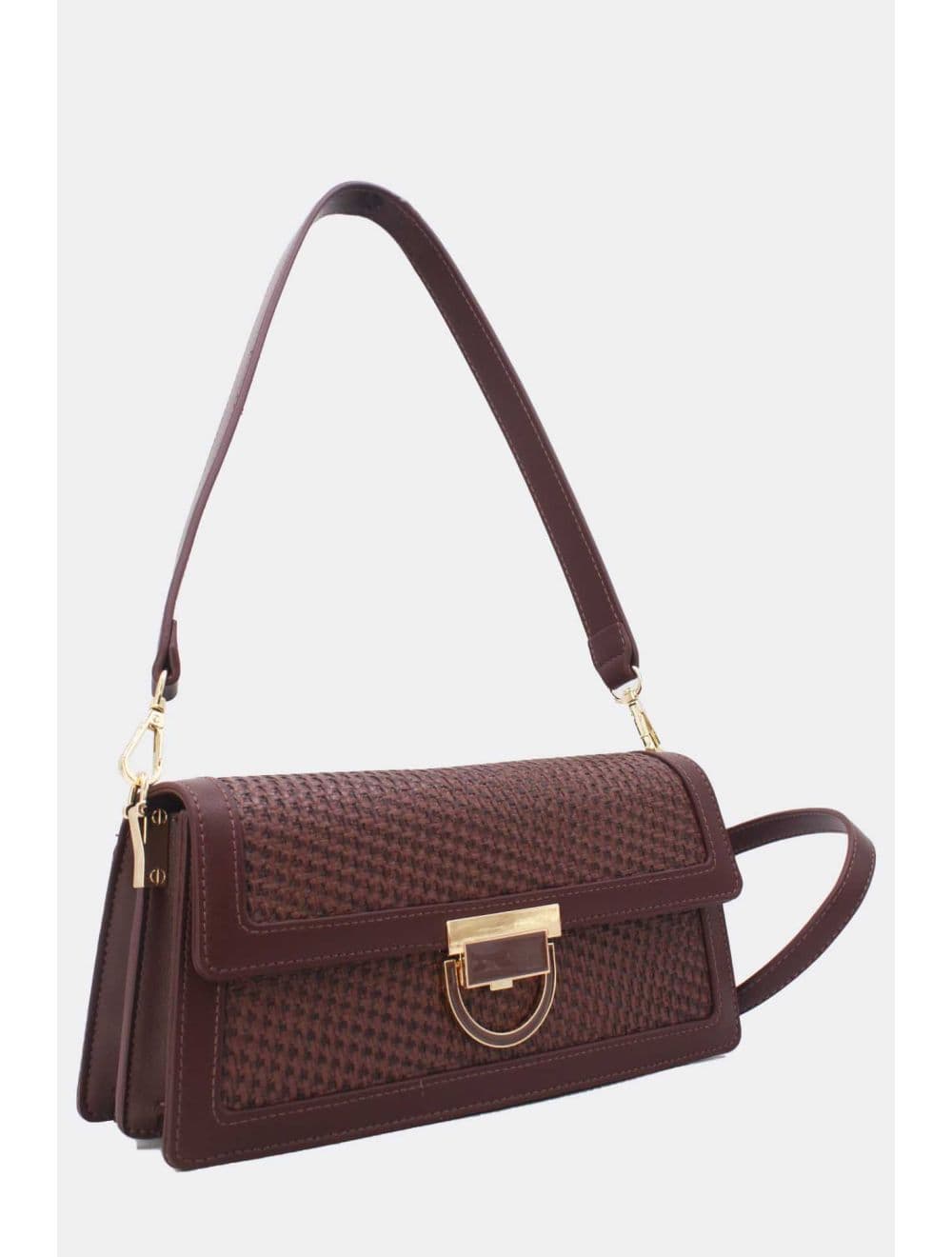 Sac Porté Épaule Effet En Paille 24P-6073-Café — vue 2