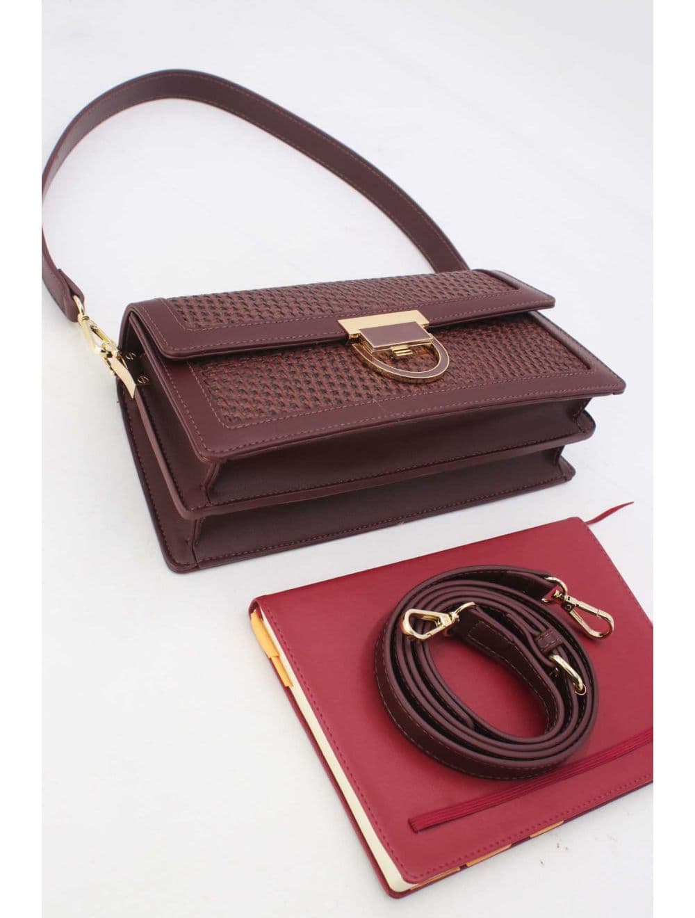Sac Porté Épaule Effet En Paille 24P-6073-Café — vue 4