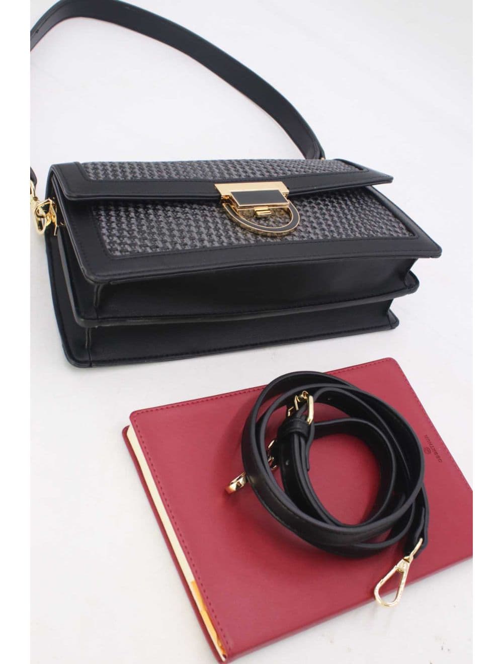 Sac Porté Épaule Effet En Paille 24P-6073-Noir — vue 4