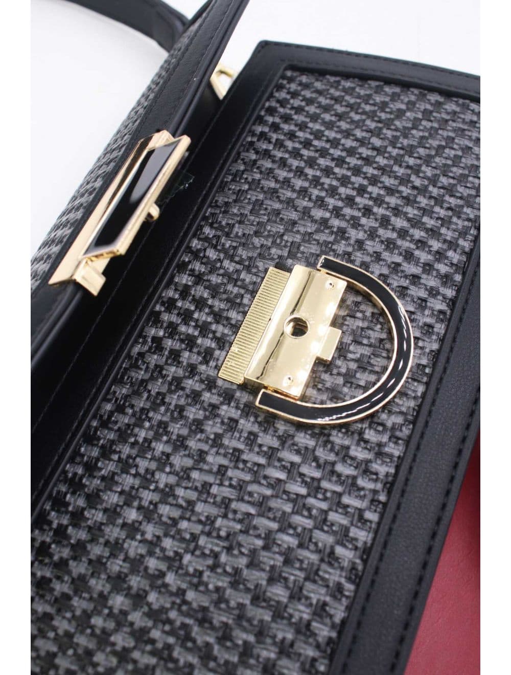 Sac Porté Épaule Effet En Paille 24P-6073-Noir — vue 5
