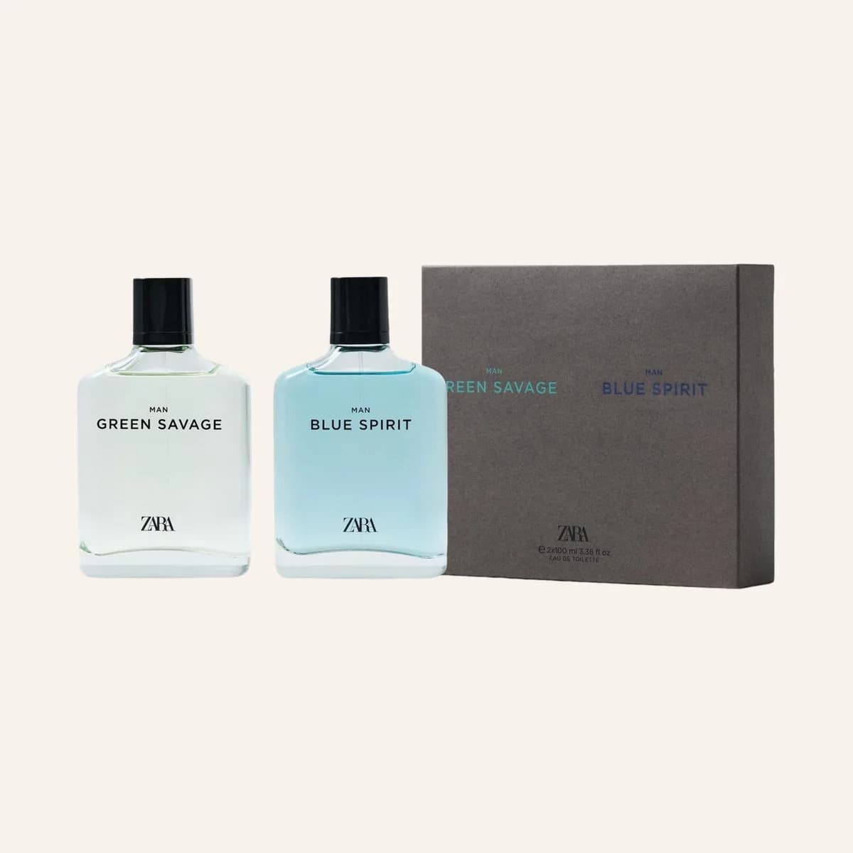 Zara Coffret Green Savage Eau de Toilette 100 ml + Blue Spirit Eau de Toilette 100 ml