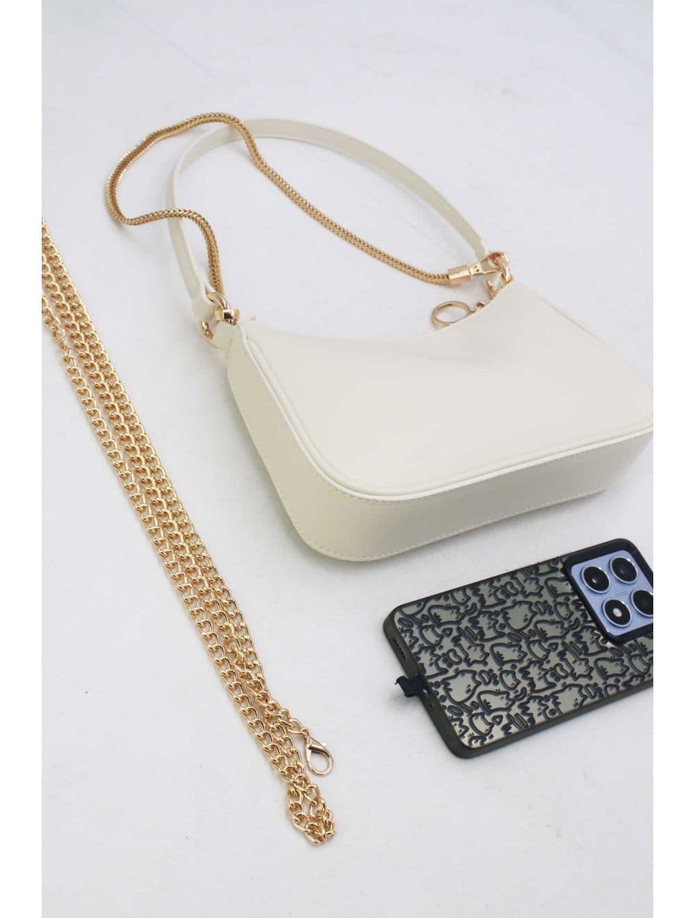 Pochette Porté Épaule Avec Chaîne 25P-6328-Beige — vue 4