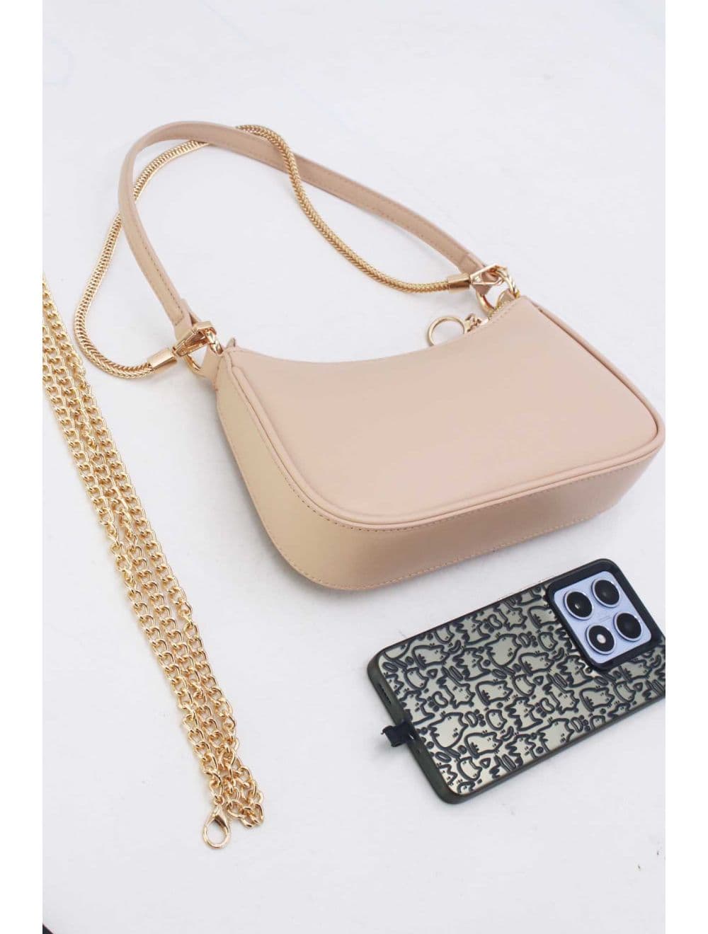 Pochette Porté Épaule Avec Chaîne 25P-6328-Abricot — vue 4