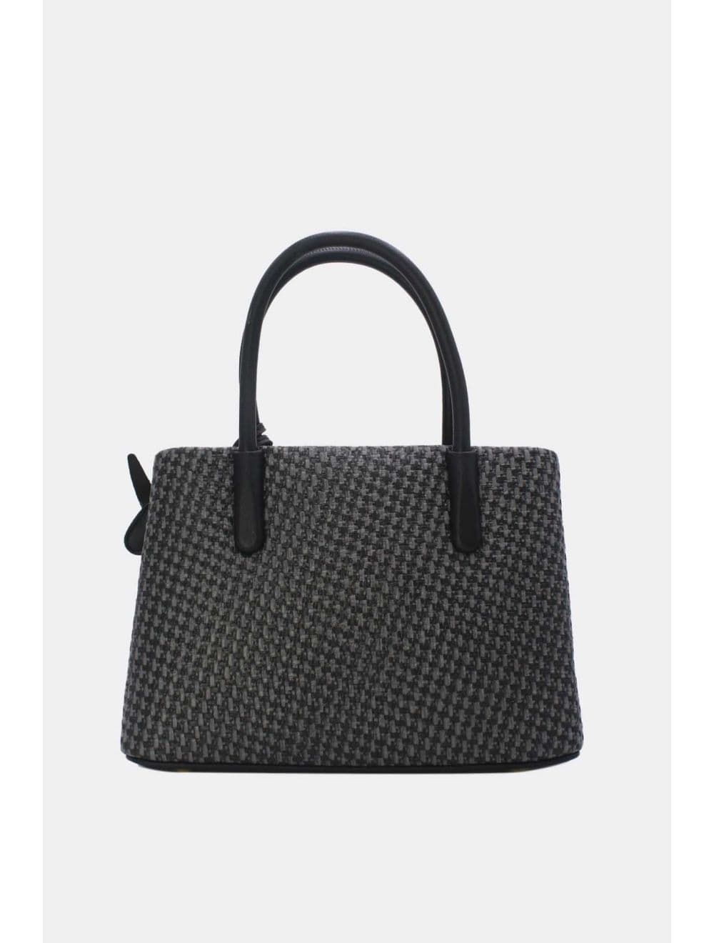 Petit Sac à Main Effet En Paille Avec Pendentif 25P-6275-Noir — vue 3