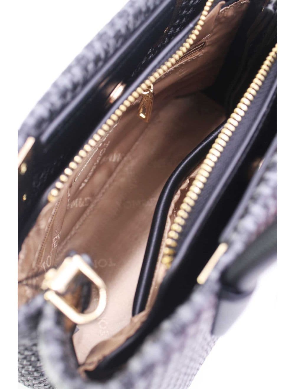 Petit Sac à Main Effet En Paille Avec Pendentif 25P-6275-Noir — vue 6