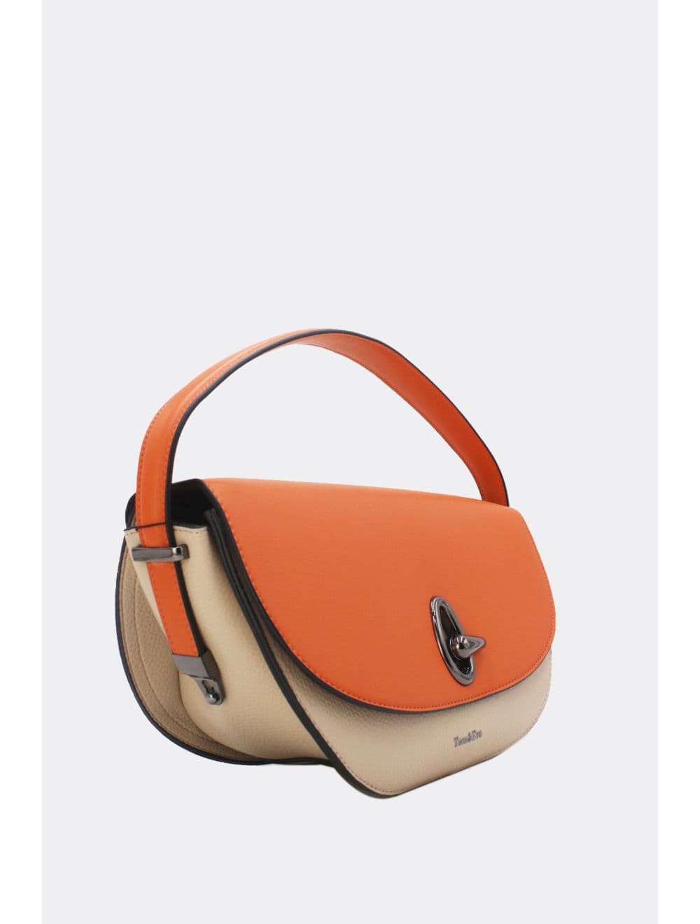 Sac Porté Épaule Bicolores Femme 25B-6299-Beige/Orange — vue 2