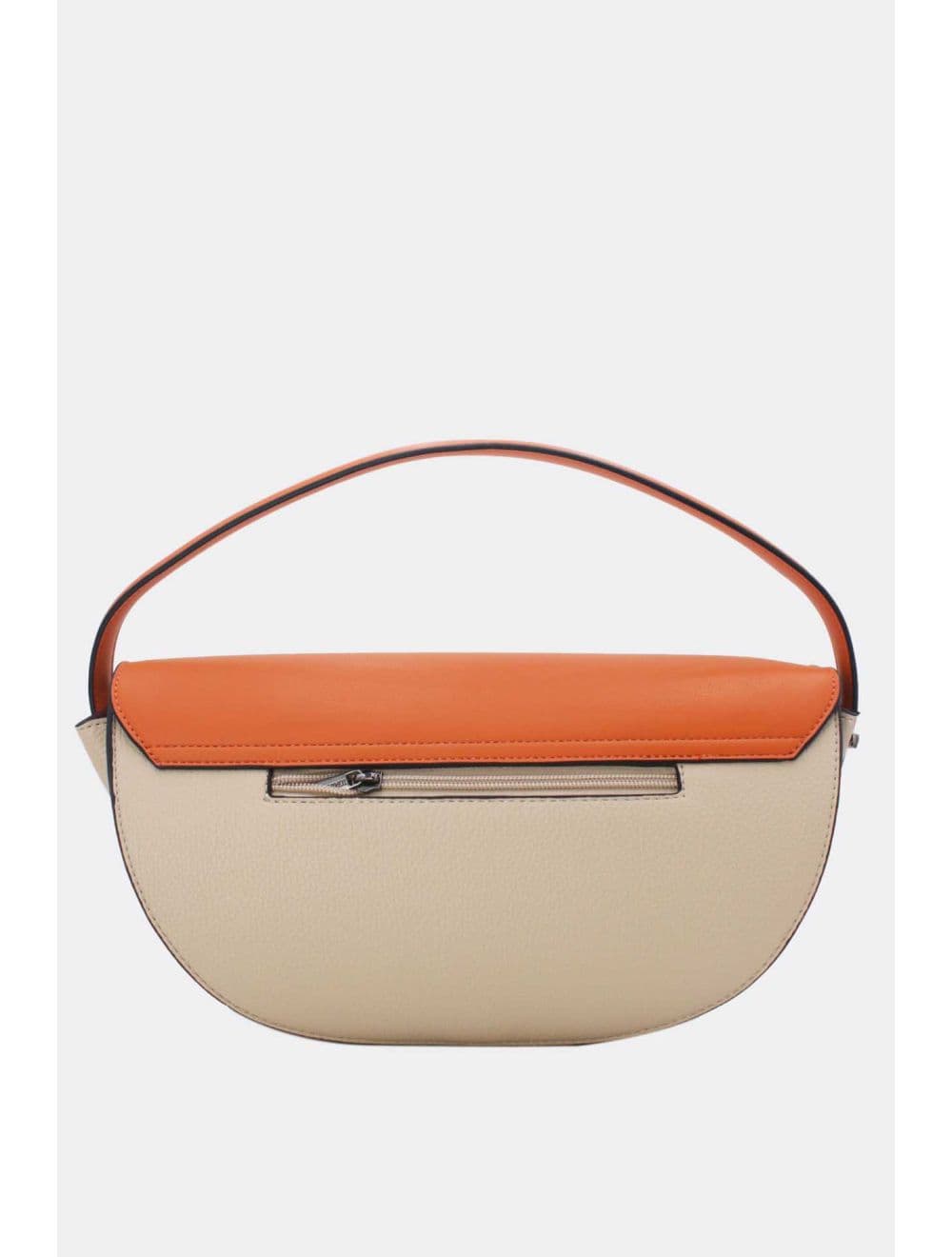 Sac Porté Épaule Bicolores Femme 25B-6299-Beige/Orange — vue 3