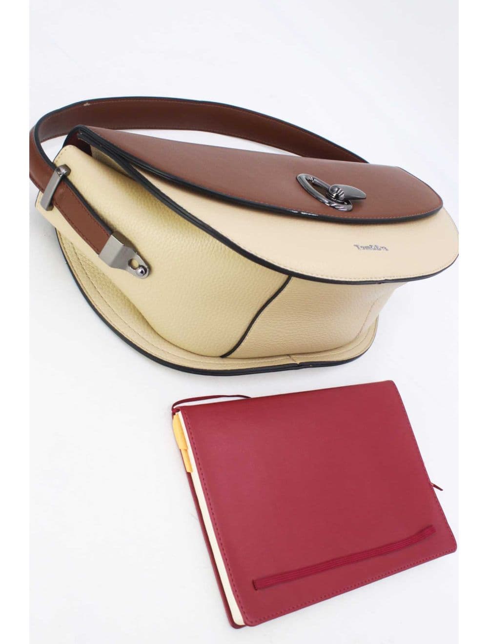 Sac Porté Épaule Bicolores Femme 25B-6299-Apricot/Coffee — vue 4
