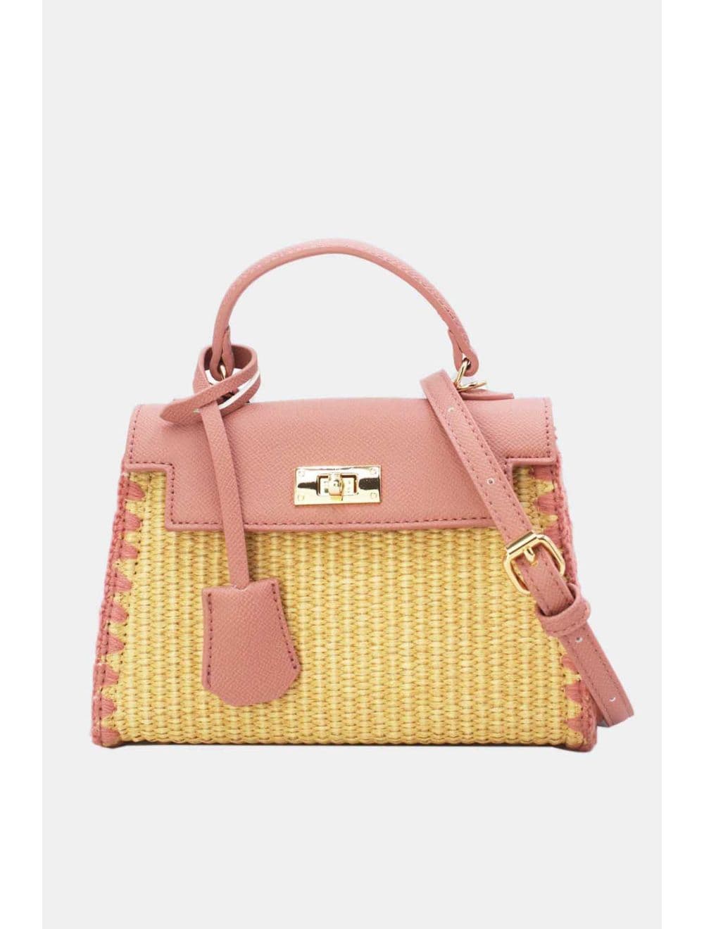 Petit Sac à Main Effet En Paille 25P-6281-Pink