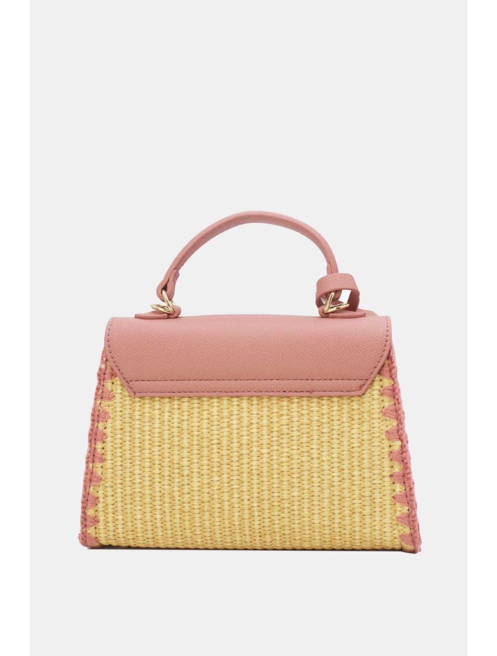 Petit Sac à Main Effet En Paille 25P-6281-Pink — vue 3