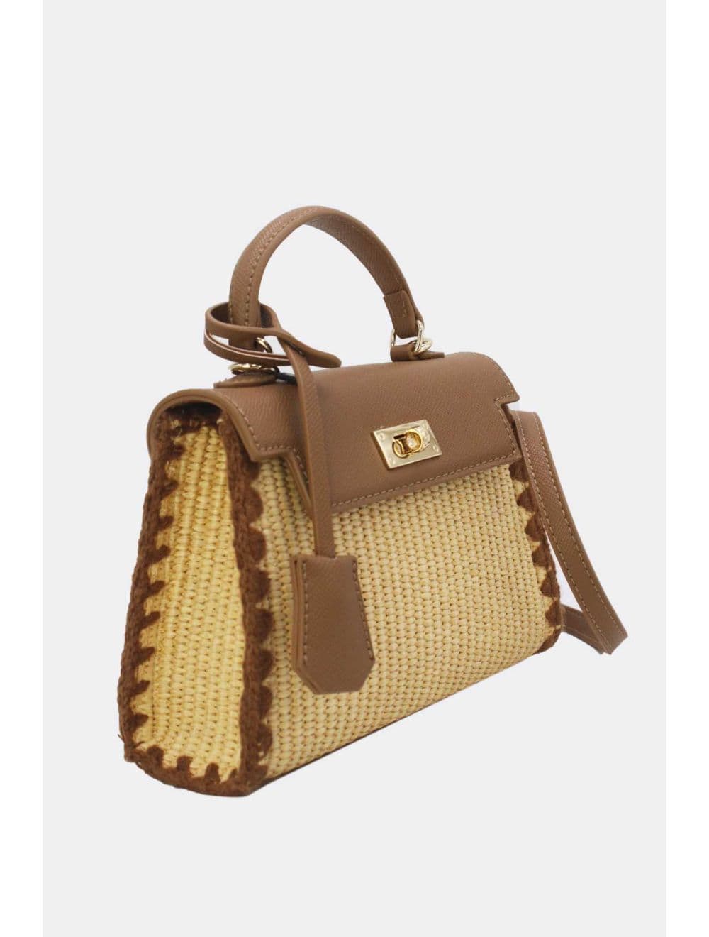 Petit Sac à Main Effet En Paille 25P-6281-Kaki